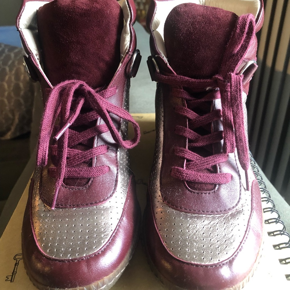 Sandro High Top Wedge Sneakers